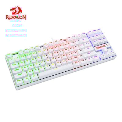 Механична клавиатура 87 клавиша RGB подсветка със синьо превключвател Преносим гейминг USB кабелна компютърна клавиатура Геймърска клавиатура за настолен лаптоп