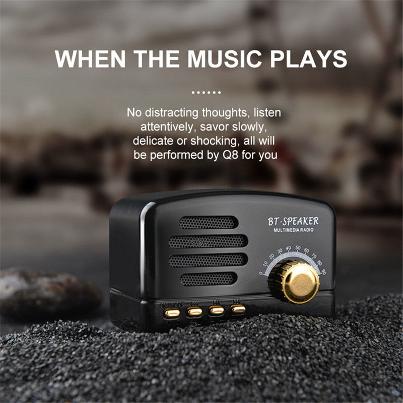Mini Retro bluetooth hangszóró 1200mAh támogatás TF kártya 5W Rádió Számítógép Hangszóró Hordozható Audio Vezeték nélküli Cute Classic