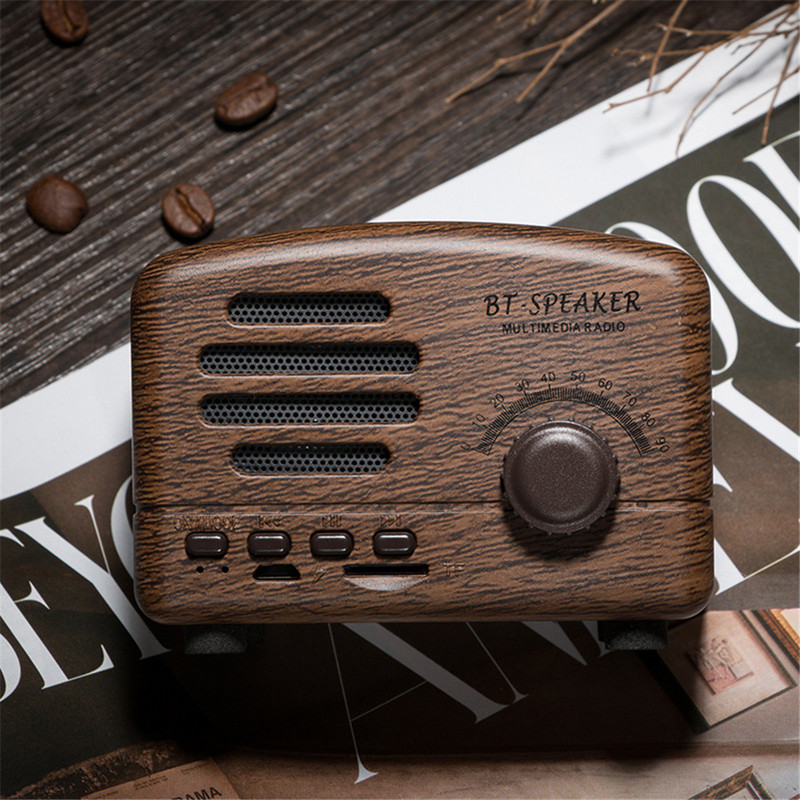 Mini Retro bluetooth hangszóró 1200mAh támogatás TF kártya 5W Rádió Számítógép Hangszóró Hordozható Audio Vezeték nélküli Cute Classic