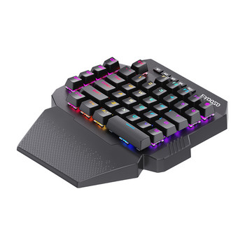 Мини игрална механична клавиатура за игра с една ръка RGB подсветка 39 клавиша 2.4G безжична клавиатура Клавиатура за игри на китката за PS4, лаптоп, PC геймър