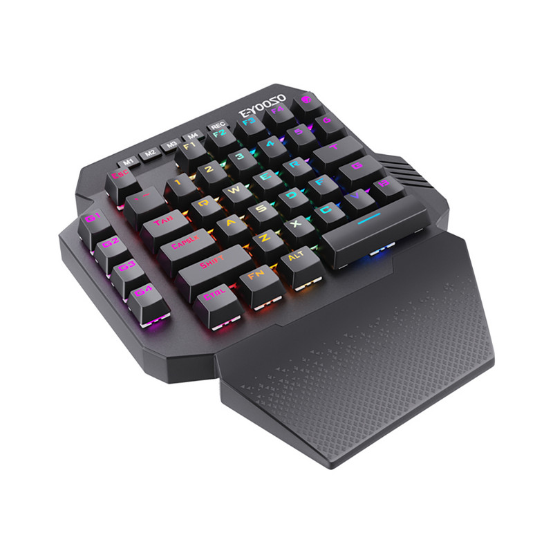 Mini jednoručna mehanička tipkovnica za igranje s RGB pozadinskim osvjetljenjem i 39 tipki 2.4G bežična tipkovnica za ručnu igraću tipkovnicu za PS4, prijenosno računalo, PC igrače