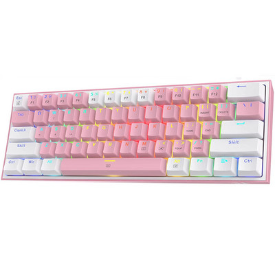 Redragon K617 Fizz 60% žična RGB gaming tipkovnica 61 tipka Kompaktna mehanička tipkovnica Linear Red Switch za prijenosna putovanja
