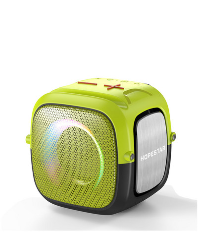 HOPESTAR Partyone mini difuzor fără fir puternic, subwoofer portabil, rezistent la apă, bas puternic, cu radio FM, TF, lumină LED USB