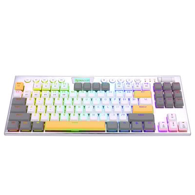 Kolme režiimiga Bluetooth 3.0/5.0 C-tüüpi juhtmega taaslaetav 2,4G juhtmeta Bluetooth-klaviatuur Lülitage arvuti sülearvuti jaoks kolmele seadmele