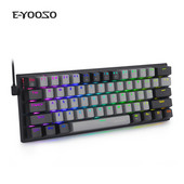 60%-os mechanikus billentyűzet 61 gombos vízálló USB Type C vezetékes játékbillentyűzet RGB háttérvilágítású billentyűzet ergonomikus vezetékes játékbillentyűzet