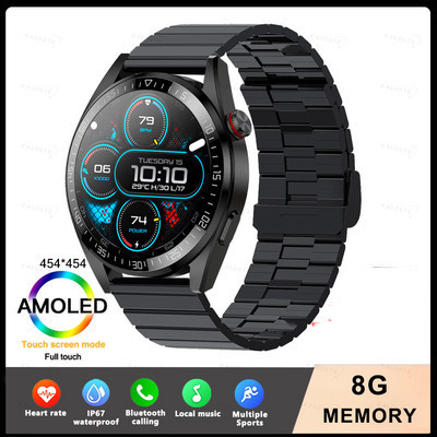2022 Νέο Έξυπνο ρολόι με μνήμη 8G Men AMOLED 454*454 HD Εμφανίζει πάντα την ώρα Bluetooth Κλήση TWS Music Smartwatch για Android ios