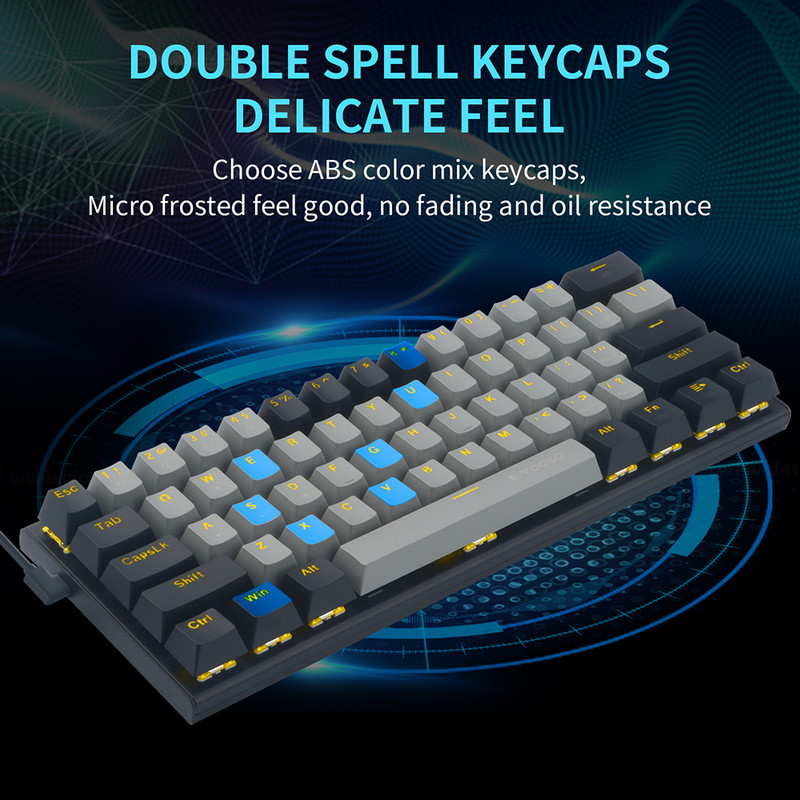 Tastatură mecanică 60% USB tip C cu fir LED cu iluminare din spate Axa 61 taste Tastatură pentru jocuri OUTEMU Comutatoare roșii Seturi pentru jucători pentru PC Laptop