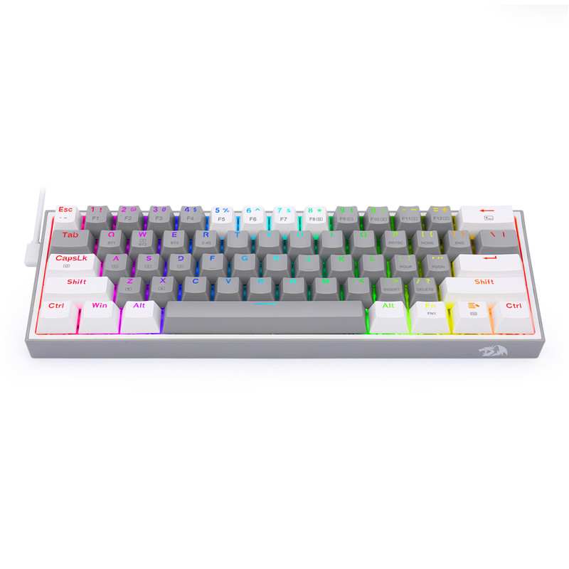 Redragon K616 Pro TKL Tastatură mecanică RGB fără fir 5.0 BT/2.4 Ghz/Fila Trei moduri Tastatură Bluetooth 60% Comutator liniar roșu