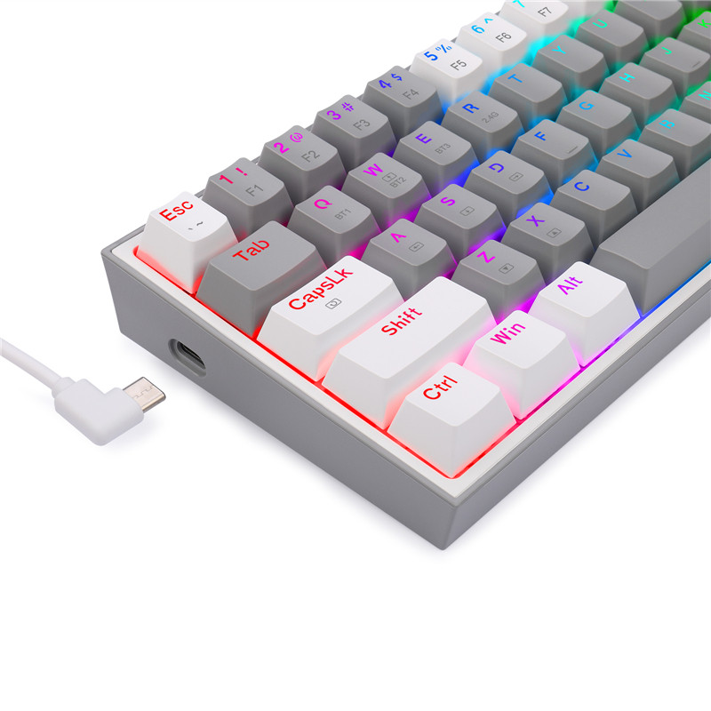 Redragon K616 Pro TKL Tastatură mecanică RGB fără fir 5.0 BT/2.4 Ghz/Fila Trei moduri Tastatură Bluetooth 60% Comutator liniar roșu
