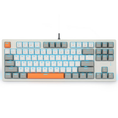 Žičana mehanička igraća tipkovnica 3 boje Keycap 87 tipki OUTEMU prekidač Plavo pozadinsko osvjetljenje RGB bočno svjetlo za Mac PC Windows XP/8/10