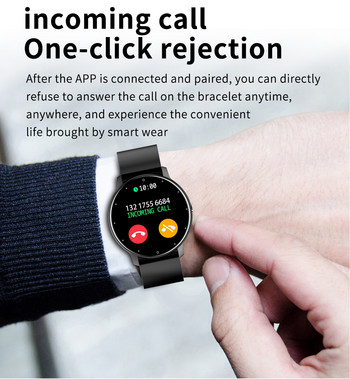 Интелигентни часовници Дамски персонализиран циферблат Обаждане Whatsapp Известие Проследяване на здравето в реално време IP67 Водоустойчив мъжки интелигентен часовник 2021