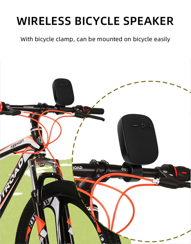 Ποδήλατο εξωτερικού χώρου Ασύρματο στερεοφωνικό φορητό Boombox Ενσωματωμένο μικρόφωνο Αντικραδασμικό IPX4 Αδιάβροχο κιβώτιο ηχείων Bluetooth για σακίδιο