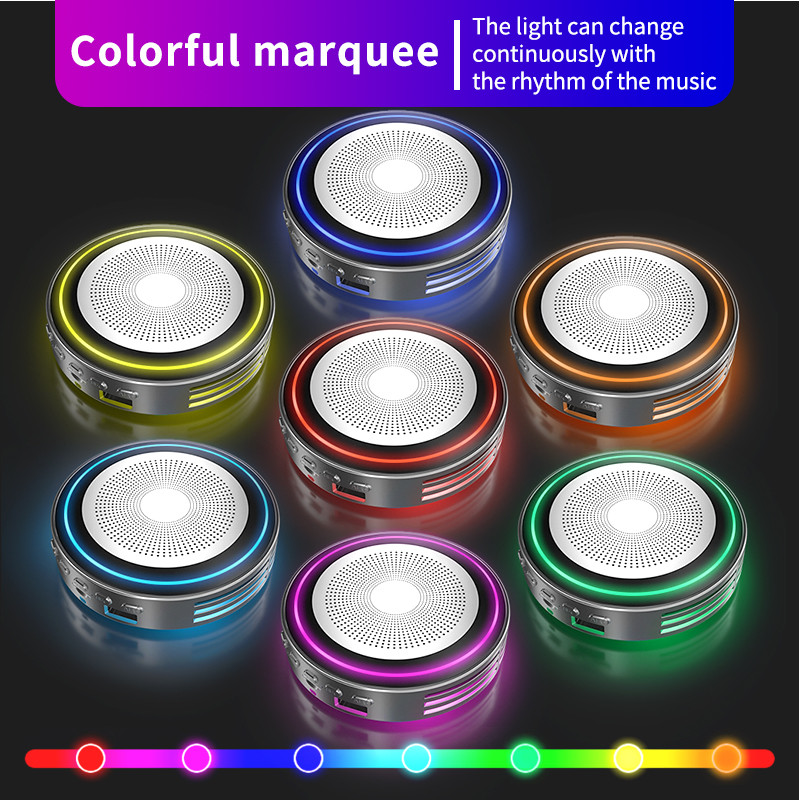 Difuzor Bluetooth FooHee Sunet surround Hifi Multifunctional Plasa metalica din otel Colorat Q2