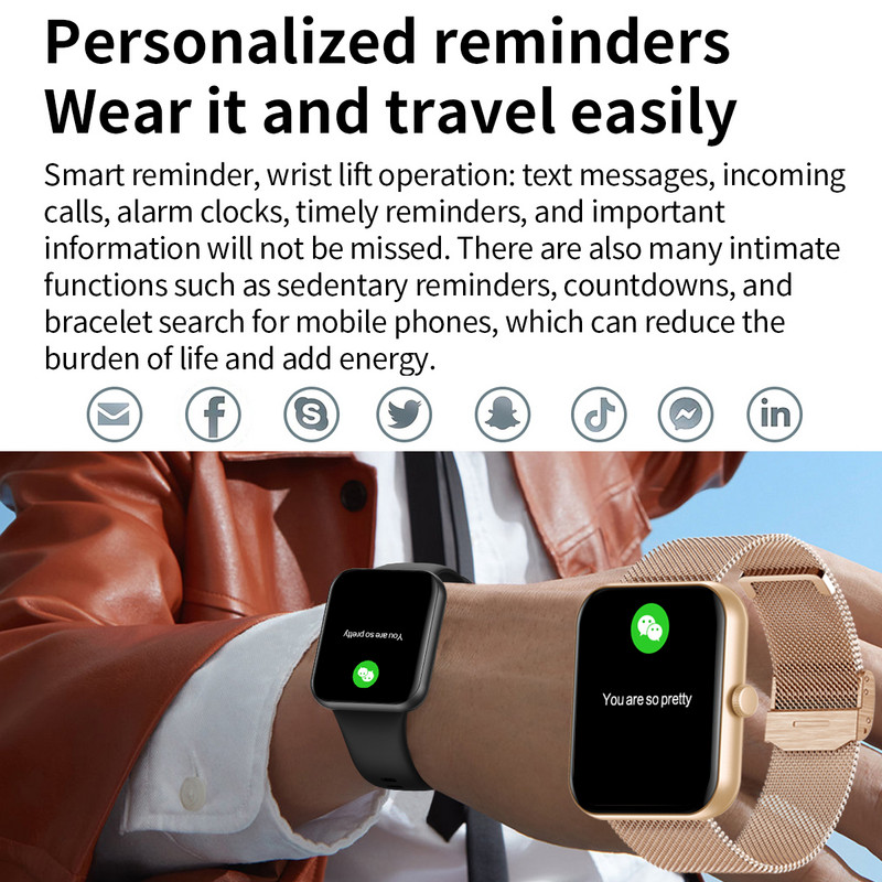 1,83 inčni pametni sat za muškarce Full Touch 7-dnevna vremenska prognoza za praćenje fitnessa IP67 vodootporni pametni sat za muškarce i žene za xiaomi +kutija