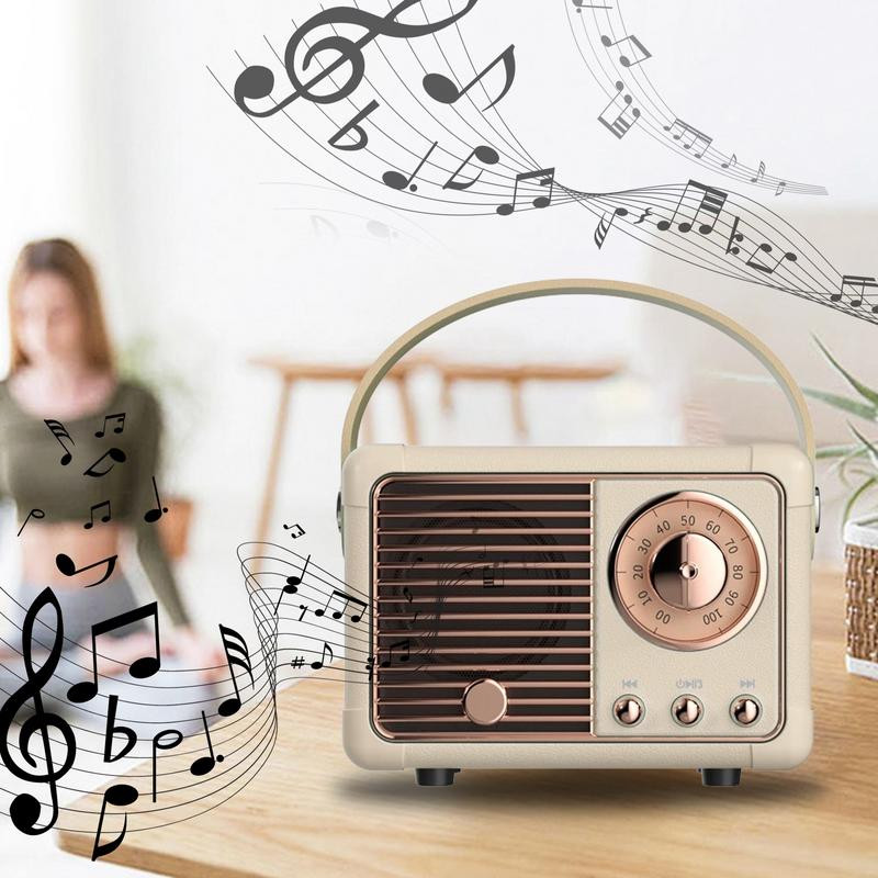 Ρετρό ηχείο BT Vintage ραδιόφωνο FM ασύρματο ρετρό ηχείο με παλιομοδίτικο, κλασικό στυλ, ισχυρά μπάσα