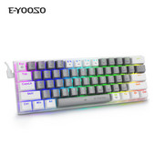 60% mänguri mehaaniline klaviatuur USB juhtmega 61 klahvi punane lüliti kummitusvastane LED taustavalgustusega RGB mänguklaviatuur tahvelarvuti lauaarvutile