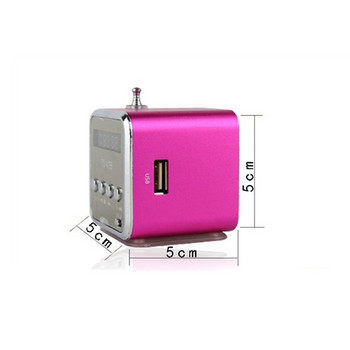Td V26 радио субуфер мини цифров музикален mp3 плейър FM стерео звук батерия преносим USB микро SD TF високоговорител червен розов на едро