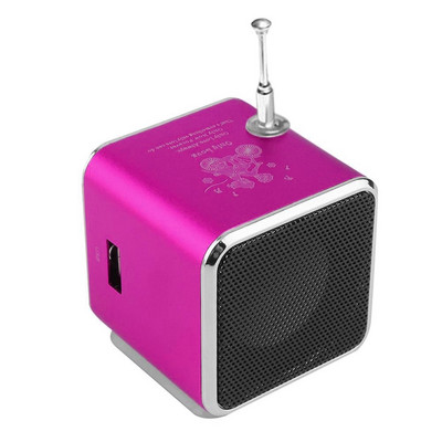 Td V26 Radio Subwoofer Mini Digitalni Glazbeni Mp3 Player FM Stereo Zvuk Baterija Prijenosni USB Micro SD TF Zvučnik Crveno Roza Veleprodaja