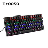 Mechaninė klaviatūra Laidinė žaidimų klaviatūra Rainbow Mix Apšviesta 81 klavišas Apsaugotas nuo vaiduoklio mėlynos raudonos rudos spalvos jungiklis skirtas žaidimų nešiojamam kompiuteriui