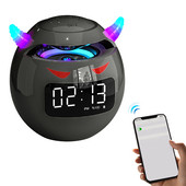 2022 Najnoviji Little Devil Plavi zub Zvučnik Sat Budilica Audio Mini subwoofer može se umetnuti u 32GB TF karticu Music Player