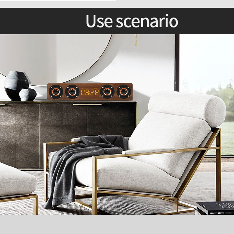 20 W medinis belaidis Bluetooth garsiakalbis TV Soundbar HIFI stereo erdvinis LED ekranas muzikos garsiakalbis su FM radijo žadintuvu AUX