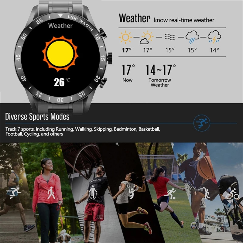 2022 LIGE Νέο Bluetooth Call Smart Watch Men Full Touch αδιάβροχο αθλητικό ρολόι γυμναστικής Πολυτελή Έξυπνα ρολόγια για άνδρες IOS Android