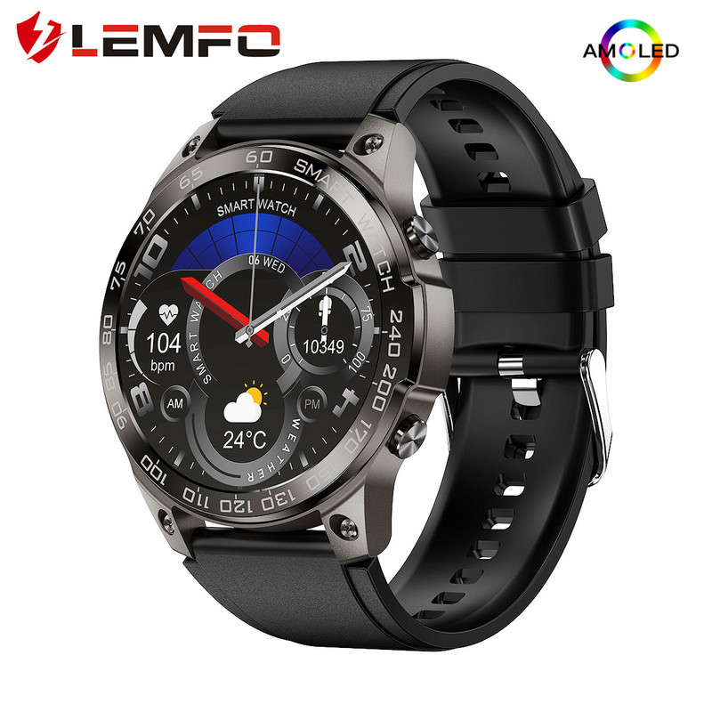 Έξυπνο ρολόι LEMFO DM50 466*466 AMOLED HD ανδρικό γυναικείο έξυπνο ρολόι Bluetooth Call Fitness αθλητικά ρολόγια IP68 αδιάβροχα 1,43 ιντσών