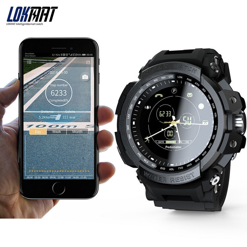 LOKMAT Sport Smart Watch Professional 5ATM Αδιάβροχη υπενθύμιση κλήσης Bluetooth Ψηφιακό ανδρικό ρολόι SmartWatch για ios και Android