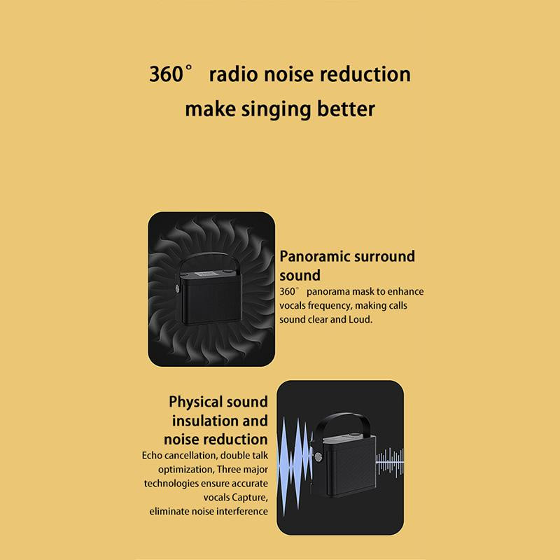 YS-219 Prenosná bezdrôtová domáca audio sada pre KTV Bluetooth reproduktorový systém s 2 mikrofónmi, vonkajší karaoke subwoofer