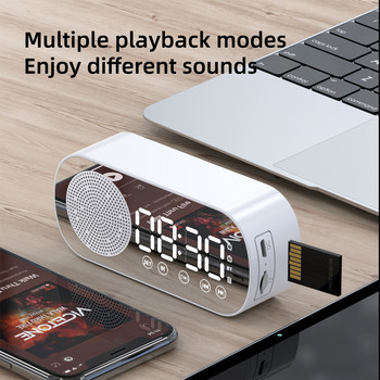Νέο πολυλειτουργικό ασύρματο ηχείο Bluetooth Ρολόι διπλού συναγερμού Υποστήριξη κάρτας TF Ραδιόφωνο FM Soundbar HIFI Music Box Soundbar Ηχείο