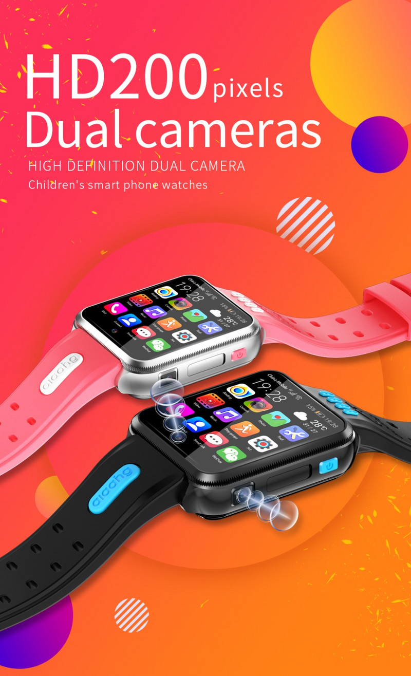 Παιδική κάμερα 4G Έξυπνο ρολόι GPS WIFI παρακολούθησης βιντεοκλήσης Φωνητική συνομιλία Παιδιά Φροντίδα για μαθητή αγόρι κορίτσι Smartwatch H1 W5