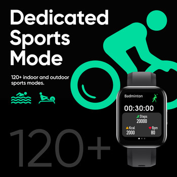 realme DIZO Watch D Talk Смарт часовник 1.8 инчов дисплей с Bluetooth функция за разговори Спорт Фитнес Смарт часовник Жени Мъже