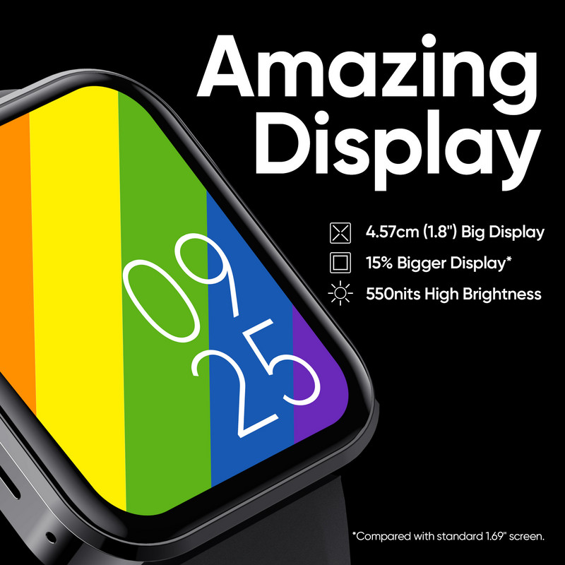 realme DIZO Watch D Talk Smart Watch 1,8-tolline ekraan Bluetoothi helistamisfunktsiooniga Sport Fitnessi nutikell naistele meestele