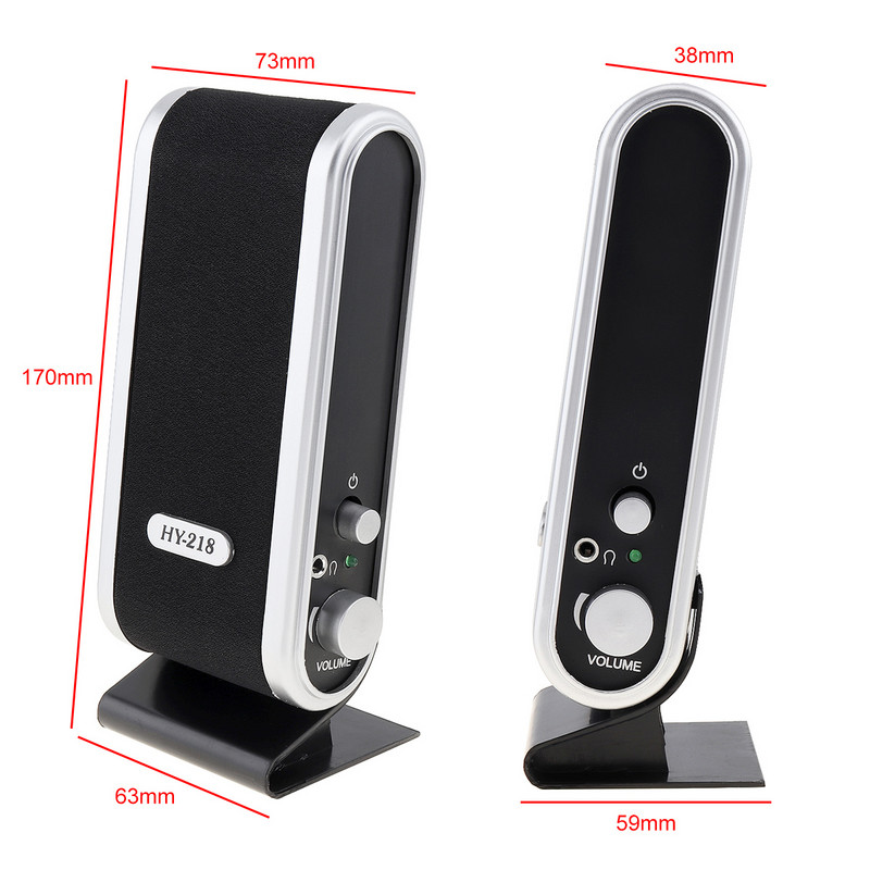 HY-218 6W USB 2.0 žičani USB napajanje Prijenosni zvučnici Stereo 3,5 mm audio priključak Prijenosni zvučnik za PC prijenosno računalo M AC