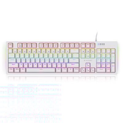 Mehāniskā tastatūra USB vadu spēļu tastatūra Rainbow aizmugurgaismojums 104 taustiņi pret spoku veidošanos zils sarkans slēdzis spēļu klēpjdatoram galddatoram