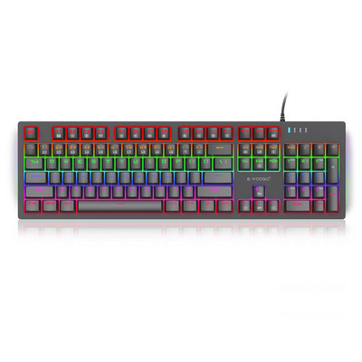 Mehāniskā tastatūra USB vadu spēļu tastatūra Rainbow aizmugurgaismojums 104 taustiņi pret spoku veidošanos zils sarkans slēdzis spēļu klēpjdatoram galddatoram