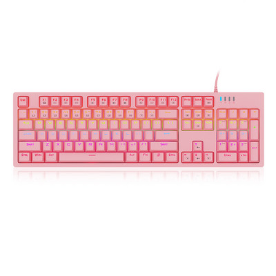 Mehāniskā tastatūra USB vadu spēļu tastatūra Rainbow aizmugurgaismojums 104 taustiņi pret spoku veidošanos zils sarkans slēdzis spēļu klēpjdatoram galddatoram