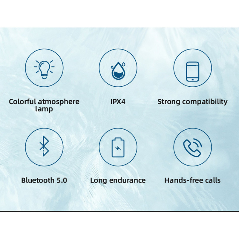 Difuzor Bluetooth rezistent la apă Difuzoare de baie Cutie de sunet fără fir neagră cu microfon RGB încorporat pentru casă