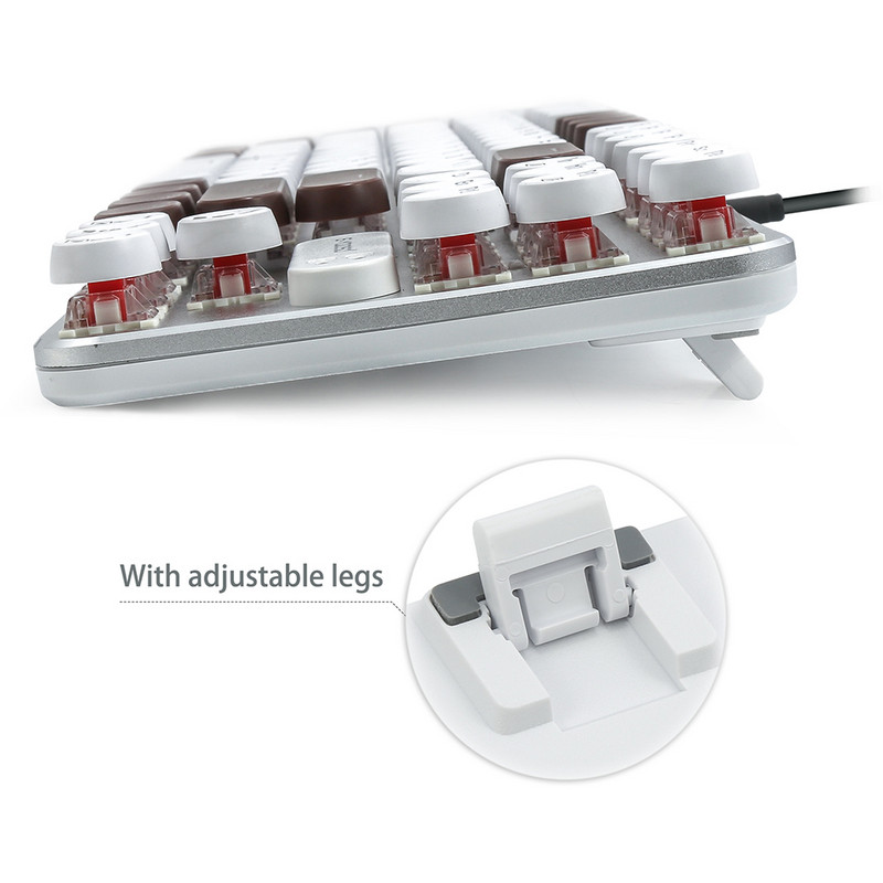 Žaidimų Mechaninė klaviatūra USB laidinė LED apšvietimas Anti-ghosting 87 klavišai Ruda Raudona Switch klaviatūra, skirta kompiuteriniam žaidėjui nešiojamam kompiuteriui Pubg LOL