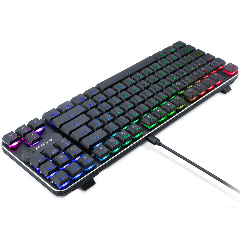Gaming Mechanikus billentyűzet usb vezetékes 87 gombos RGB háttérvilágítású szellemképmentes kék piros barna kapcsoló billentyűzet számítógépes játékos laptophoz