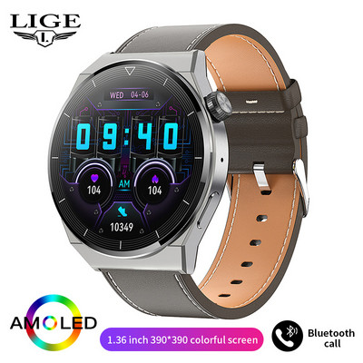 Έξυπνο ρολόι LIGE NFC Men GT3 Pro AMOLED 390*390 HD Οθόνη καρδιακού ρυθμού Bluetooth Κλήση IP68 Αδιάβροχο SmartWatch για Huawei Xiaomi