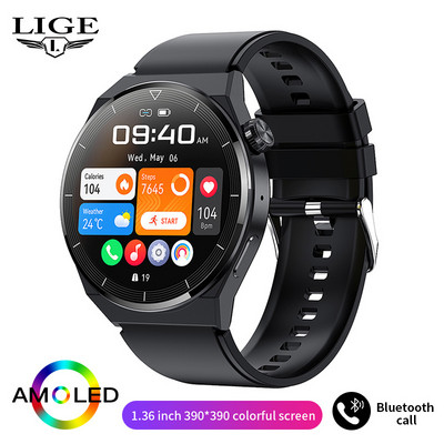 Έξυπνο ρολόι LIGE NFC Men GT3 Pro AMOLED 390*390 HD Οθόνη καρδιακού ρυθμού Bluetooth Κλήση IP68 Αδιάβροχο SmartWatch για Huawei Xiaomi