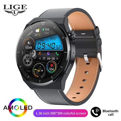 Έξυπνο ρολόι LIGE NFC Men GT3 Pro AMOLED 390*390 HD Οθόνη καρδιακού ρυθμού Bluetooth Κλήση IP68 Αδιάβροχο SmartWatch για Huawei Xiaomi