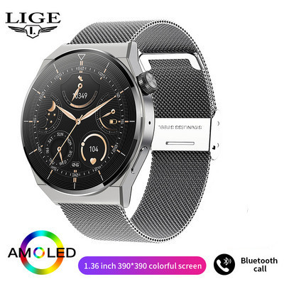 Έξυπνο ρολόι LIGE NFC Men GT3 Pro AMOLED 390*390 HD Οθόνη καρδιακού ρυθμού Bluetooth Κλήση IP68 Αδιάβροχο SmartWatch για Huawei Xiaomi