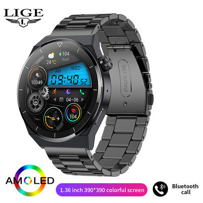 Έξυπνο ρολόι LIGE NFC Men GT3 Pro AMOLED 390*390 HD Οθόνη καρδιακού ρυθμού Bluetooth Κλήση IP68 Αδιάβροχο SmartWatch για Huawei Xiaomi