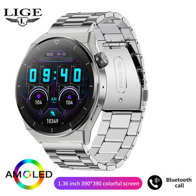 Έξυπνο ρολόι LIGE NFC Men GT3 Pro AMOLED 390*390 HD Οθόνη καρδιακού ρυθμού Bluetooth Κλήση IP68 Αδιάβροχο SmartWatch για Huawei Xiaomi