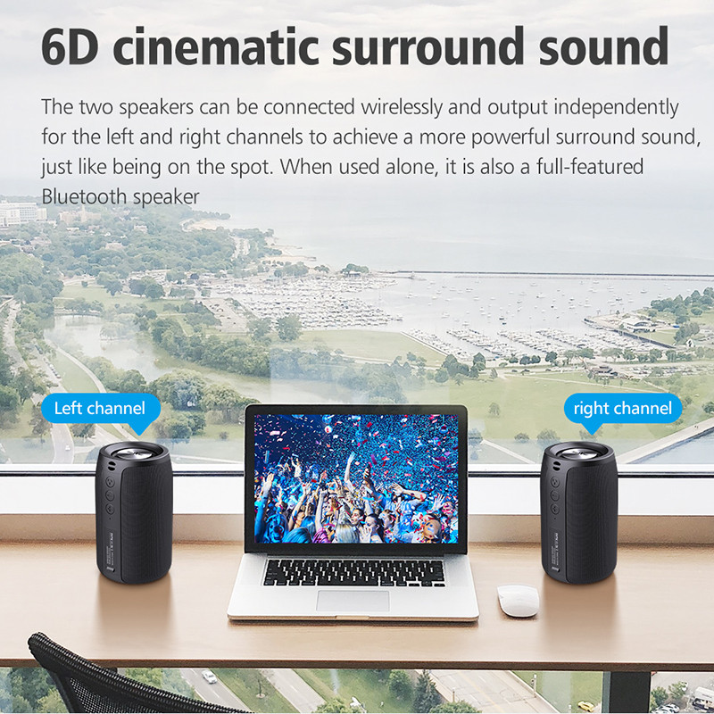 ZEALOT S32 Prijenosni Bluetooth zvučnik Bežični subwoofer 3D bas Stereo podrška Mikrofon Mikro SD kartica AUX reprodukcija