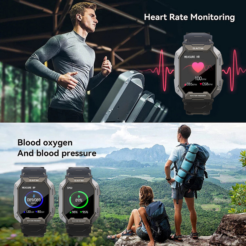 MELANDA 2022 Νέο Έξυπνο Ρολόι Ανδρικών Εξωτερικών Αθλημάτων 1,71" Αδιάβροχο Smartwatch για άνδρες