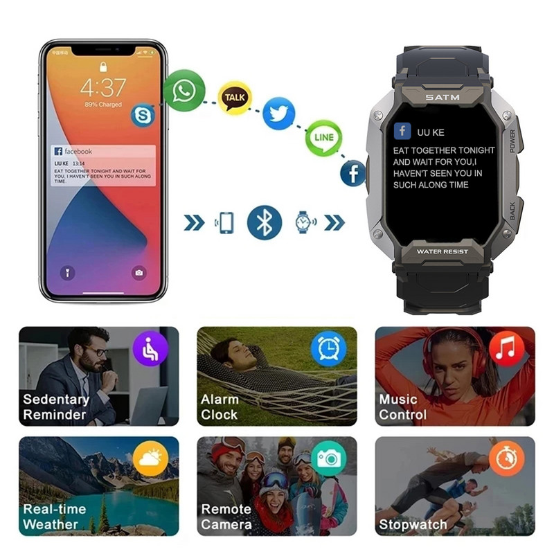 MELANDA 2022 Νέο Έξυπνο Ρολόι Ανδρικών Εξωτερικών Αθλημάτων 1,71" Αδιάβροχο Smartwatch για άνδρες