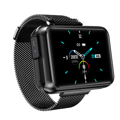 T91 Έξυπνο ρολόι 2 σε 1 TWS Ασύρματο ακουστικό Bluetooth Big DIY Screen Fitness Tracker καρδιακών παλμών Βραχιόλι Man Sports Smartwatch